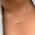 Colar infinito com coração Prata 925