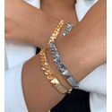 Bracelete cravejado com detalhe de corrente linha premium