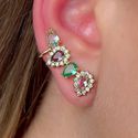 Brinco Ear Cuff Na Zircônia Com Detalhes Cravejados