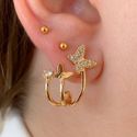 Ear Hook De Borboleta Cravejada
