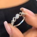 Anel elos com detalhe cravejado prata 925