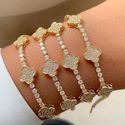 Pulseira riviera de trevos cravejados (unidade)