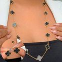Conjunto de trevo colar e brinco