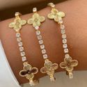 Pulseira riviera com trevos lisos