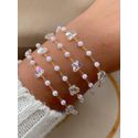 Pulseira de cristais com borboletas (UNITARIO)