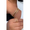 conjunto de bracelete cravejado com furos 