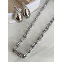 Conjunto Colar de Corrente Trabalhada com Gota