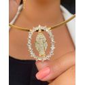 Chocker aro com pingente de nossa senhora 
