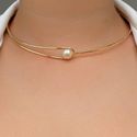 Chokers de aro com perola 