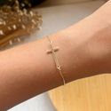 Pulseira de cruz lisa 
