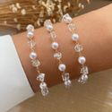 Pulseira de perolas e cristais 