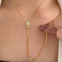 Colar Gravatinha com gota cravejada 