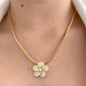 Conjunto de malha flor cravejada 