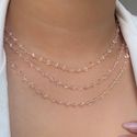 Colar de cristais rosa (cada) 40cm
