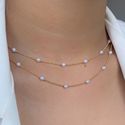 Choker de perolas e bolinhas delicadas 40 cm (cada) 