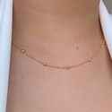 Choker de esfera com bolinhas delicadas 45cm 
