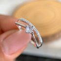 Anel dois aros prata 925