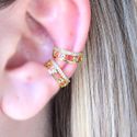 Dupla De Piercing Fake Cravejado Na Micro Zirconia e Ponto De Luz