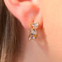 Brinco Argolinha Com Pedras Na Zirconia