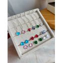 Conjunto Coração na zircônia prata 925