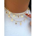 Conjunto colar alongado e brinco estrela 