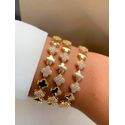 Pulseira trevo com detalhe cravejado