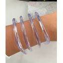 Kit com 4 braceletes acrílico transparente 