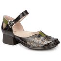 Sapato Boneca J.gean Salto Grosso Em Couro Cor Preto 
