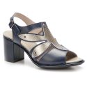 Sandália Feminina Salto Alto Em Couro Navy J.gean 