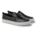 Slip On Masculino Connect em Couro - Preto