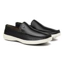 Mocassim Masculino Ferrara em Couro - Preto E L
