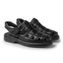 Sandália Comfort Lisboa em Couro - Preto