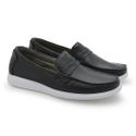 Mocassim Loafer Santorini Masculino em Couro - Preto