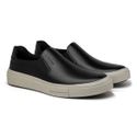 Slip On Casual Seul em Couro - Preto
