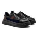 Tenis Casual Masculino Toquio Colors em Couro - Preto