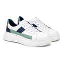 Tenis Casual Masculino Toquio Colors em Couro - Branco