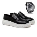 Slip On Loafer Laroche Toquio em Couro - Preto + Brinde Relógio
