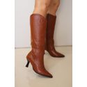 Bota Cano Longo Couro Legítimo Dallas Havana