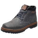 Bota Coturno em couro Mega Boots 6018 Cinza-Preto