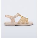 Mini Melissa Sandália Luminous - Bege Glitter 