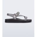Melissa Sandália Stripes M Lover Metallic - Preto