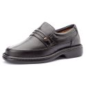 Sapato Social anti-stress tradicional com enfeite couro legítimo cor preto