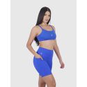 Bermuda Azul Usup Confort Poliamida UV 50+ Blackout Com Bolso Lateral