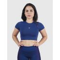 Cropped Luna Usup Azul Navy Poliamida Uv 50+ Manga Curta