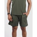 Short Duble Usup Verde Militar Compression Poliamida Uv 50+ Bolsos Interno 