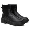 Bota Feminina Vittal Kim em Couro Legitimo com Meia Canelada - R4030-Preto