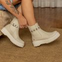 Bota Vittal Luana em Couro Legitimo e Fivela Sparkle Removível - R1060OffWhite