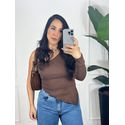 Blusa Assimétrica Laís Marrom
