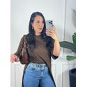 Blusa Túnica Melina Marrom