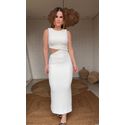 Vestido Recorte Colmeia Off White 